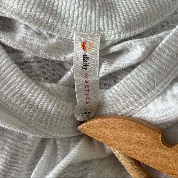 Anthropologie Daily Practice Goal Line Twofer Mini Dress White and Gray Lacey Lg - Picture 12 of 14